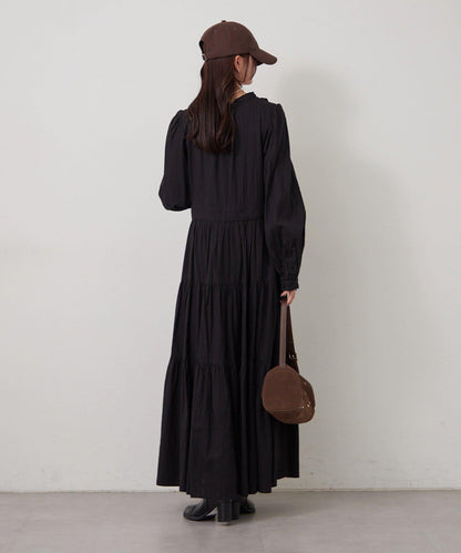 棉質荷葉邊連衣裙