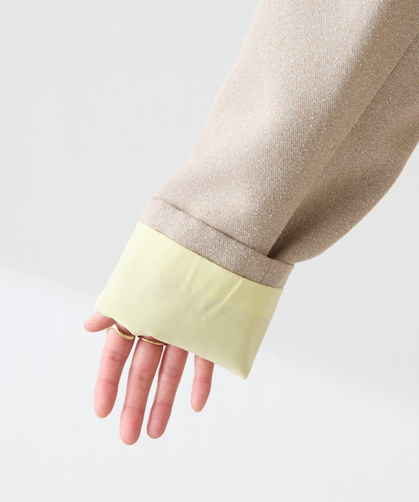 【帶內襯】粗花呢寬鬆夾克