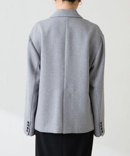 【帶內襯】粗花呢寬鬆夾克
