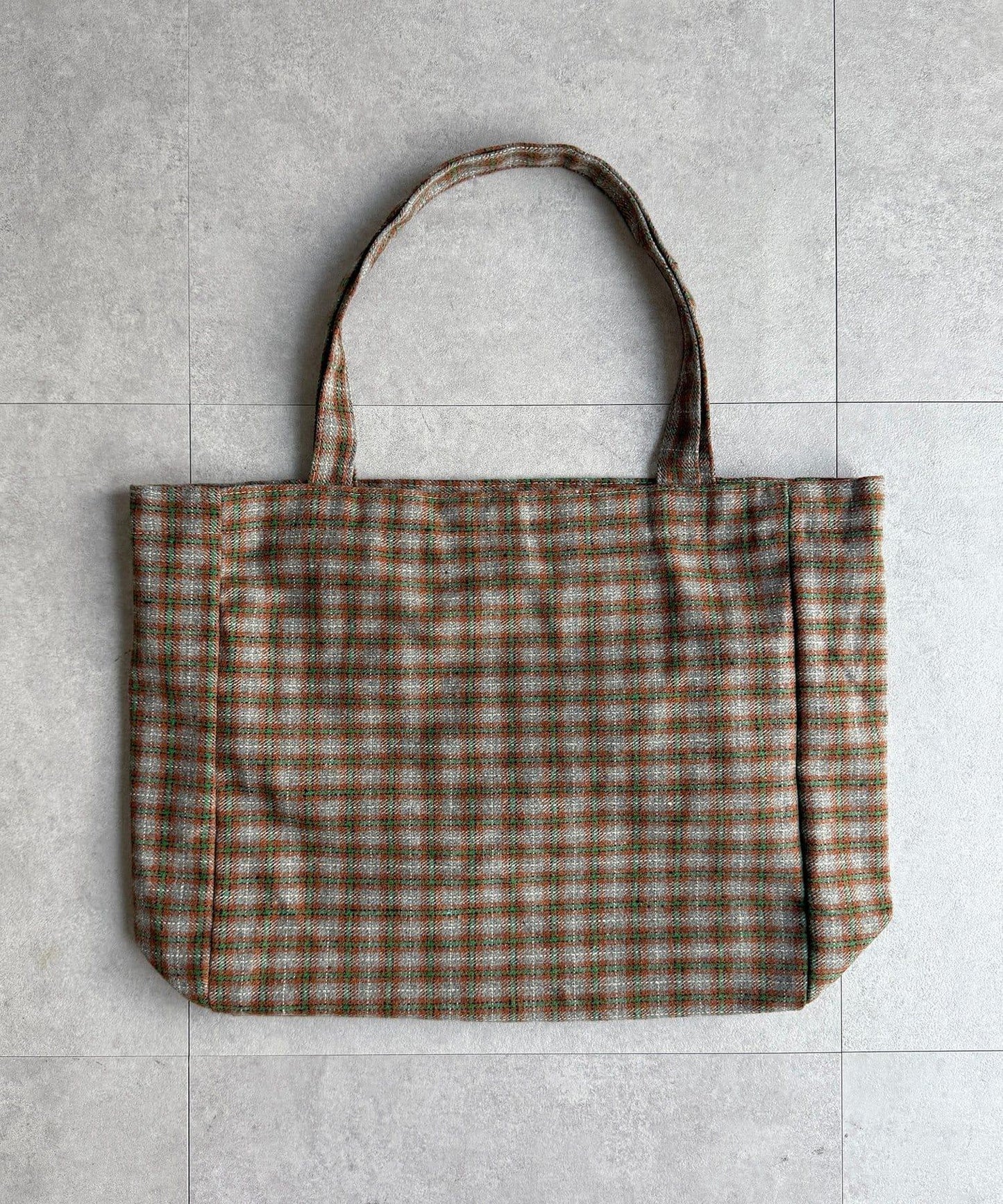 磨毛格紋托特包