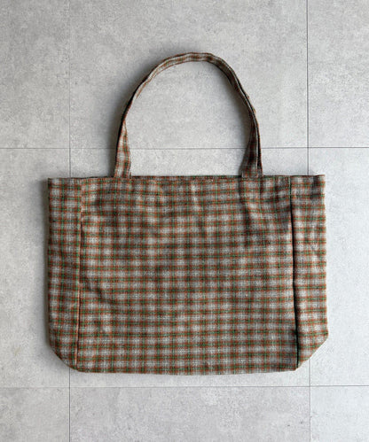 磨毛格紋托特包