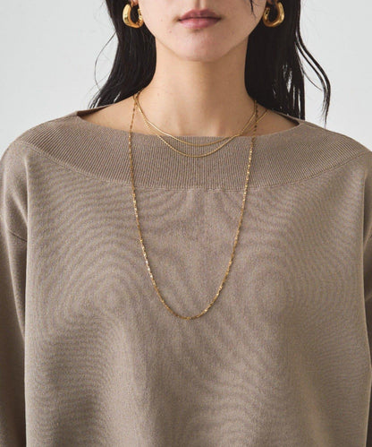 喬其紗一字肩針織衫