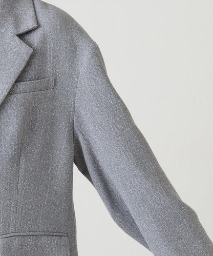 【帶內襯】粗花呢寬鬆夾克