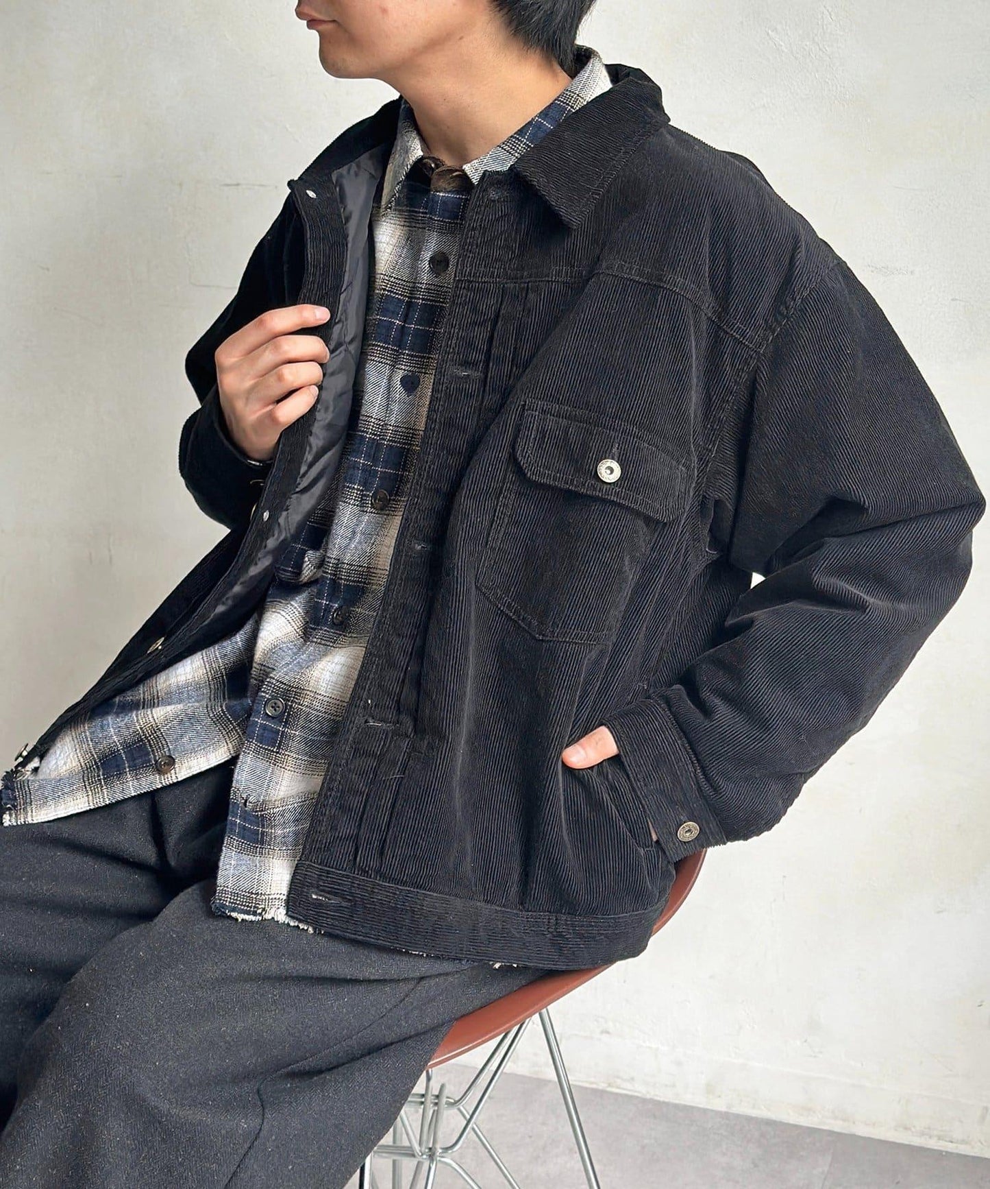 夾棉燈芯絨卡車司機夾克