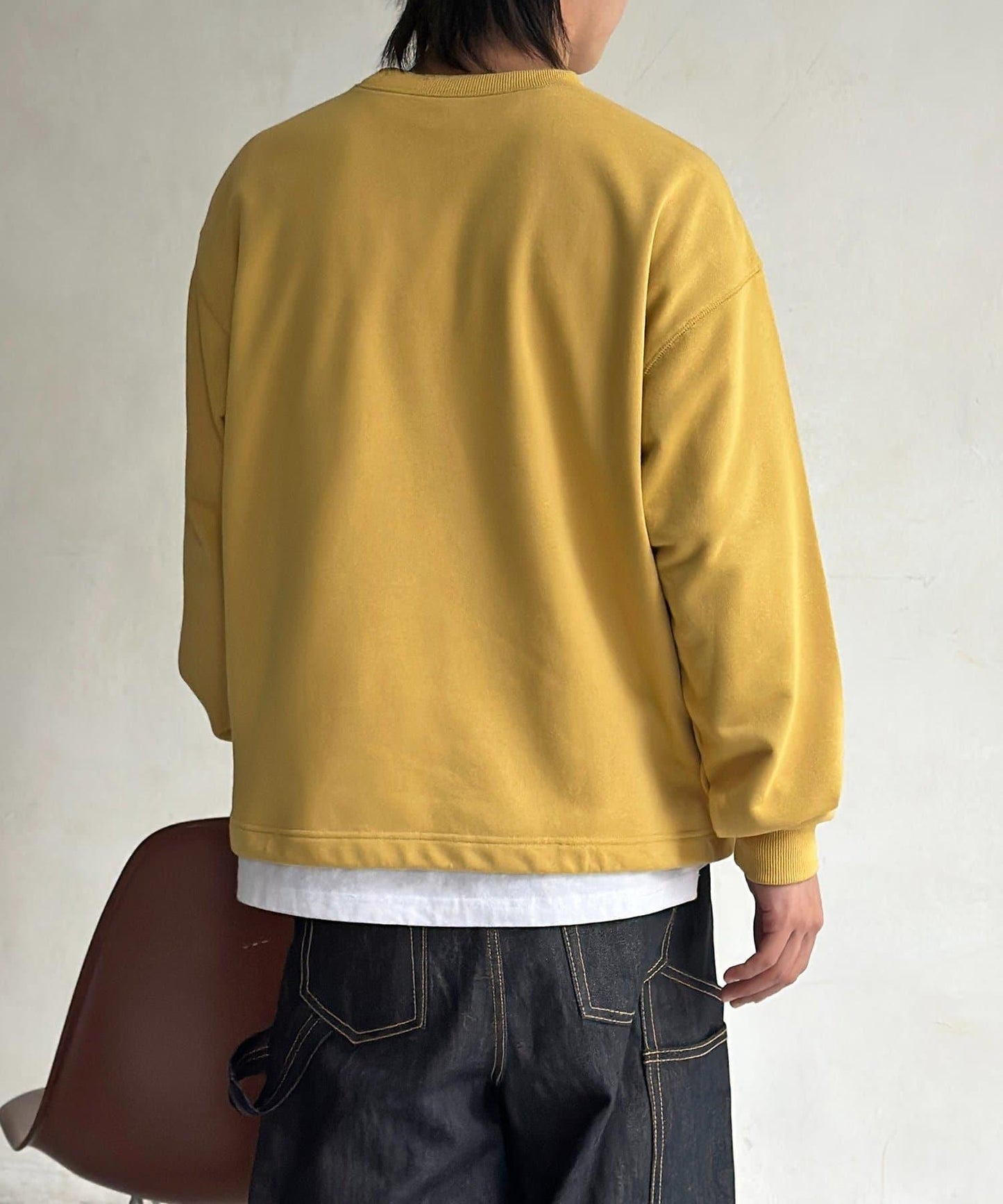 復古風格胸部刺繡泡泡袖衛衣