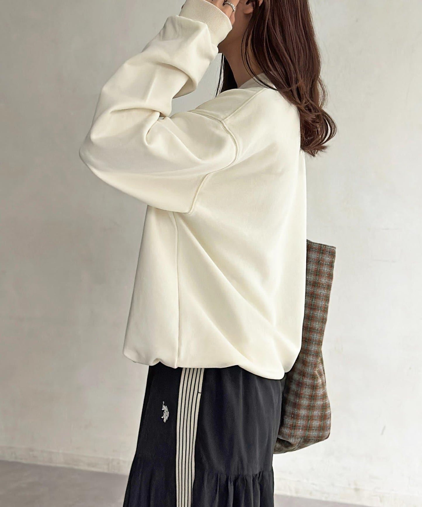 復古風格胸部刺繡亨利領衛衣