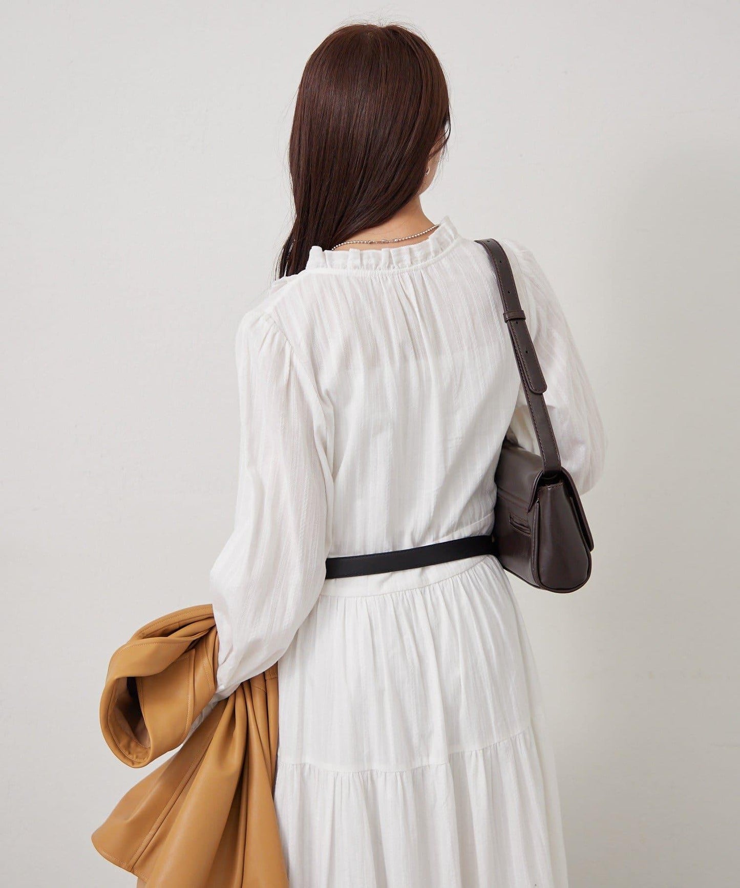 棉質荷葉邊連衣裙