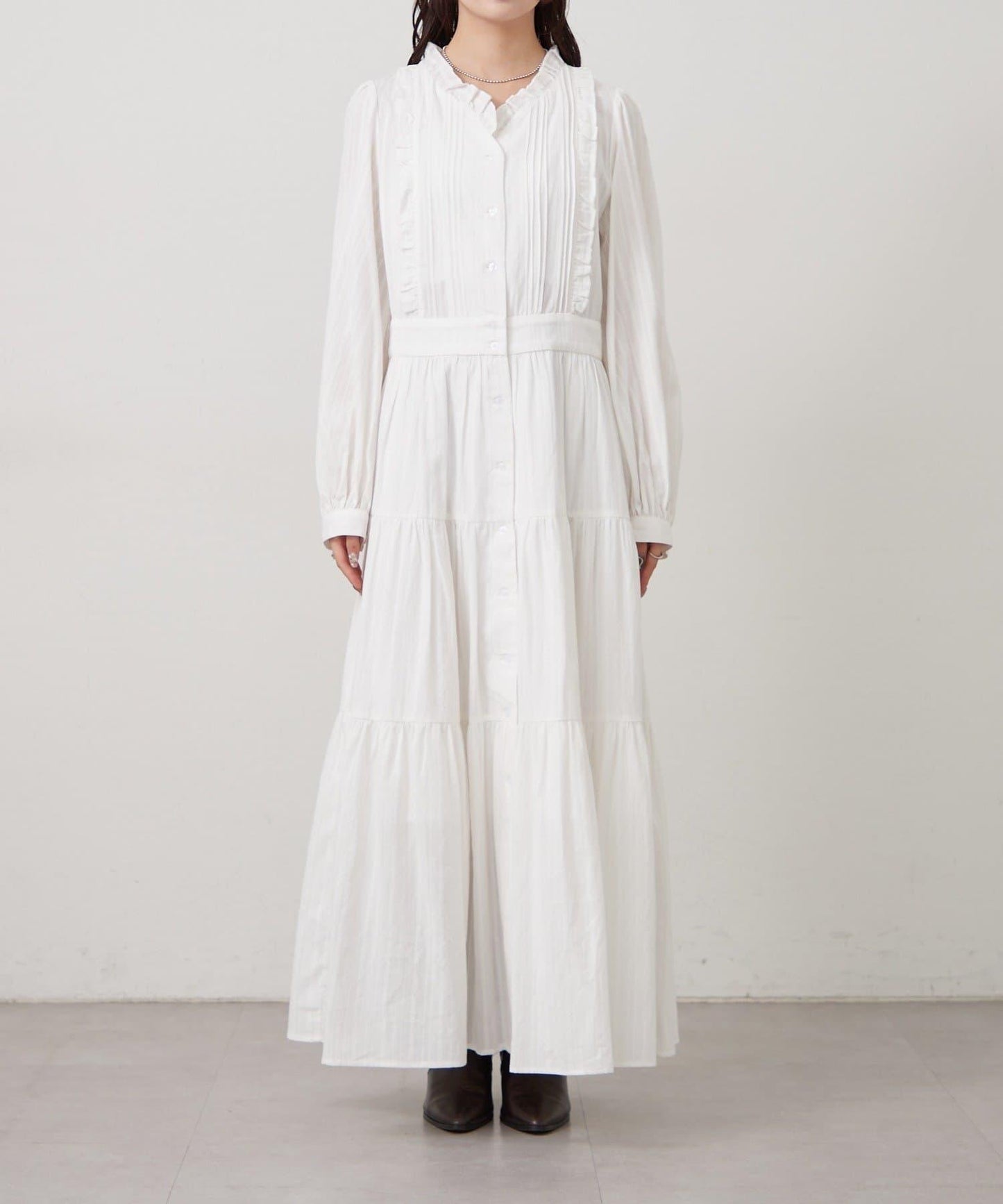 棉質荷葉邊連衣裙