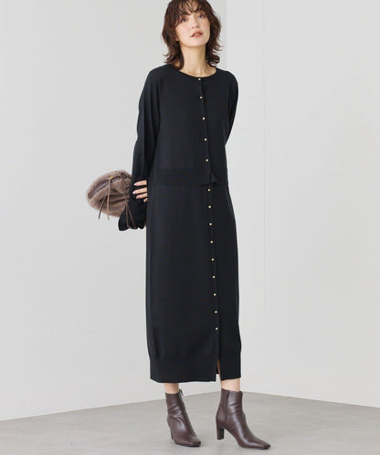 【可作外套穿著】層疊針織連衣裙