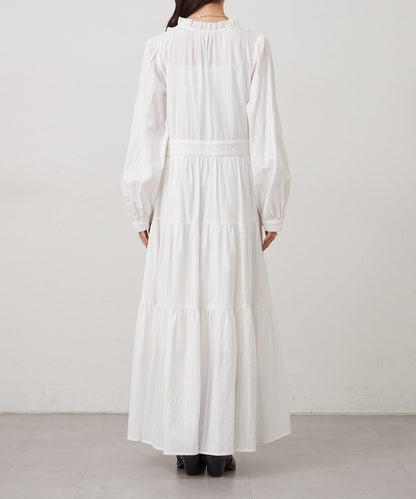 棉質荷葉邊連衣裙