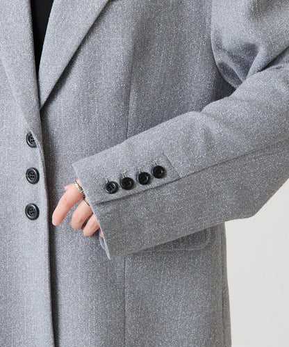 【帶內襯】粗花呢寬鬆夾克