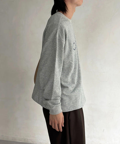 復古風格胸部刺繡泡泡袖衛衣