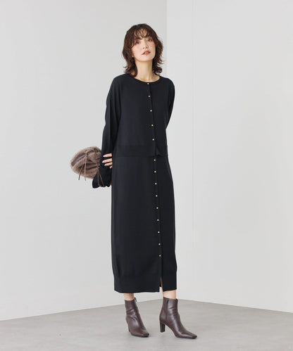 【可作外套穿著】層疊針織連衣裙