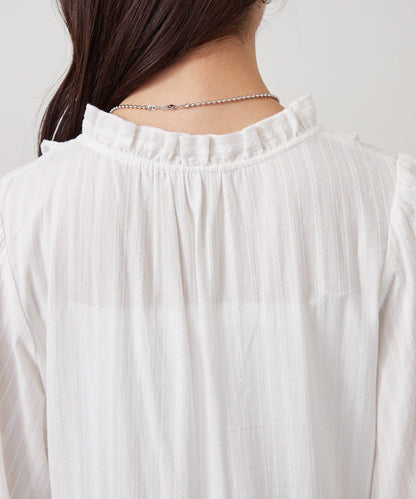 棉質荷葉邊連衣裙