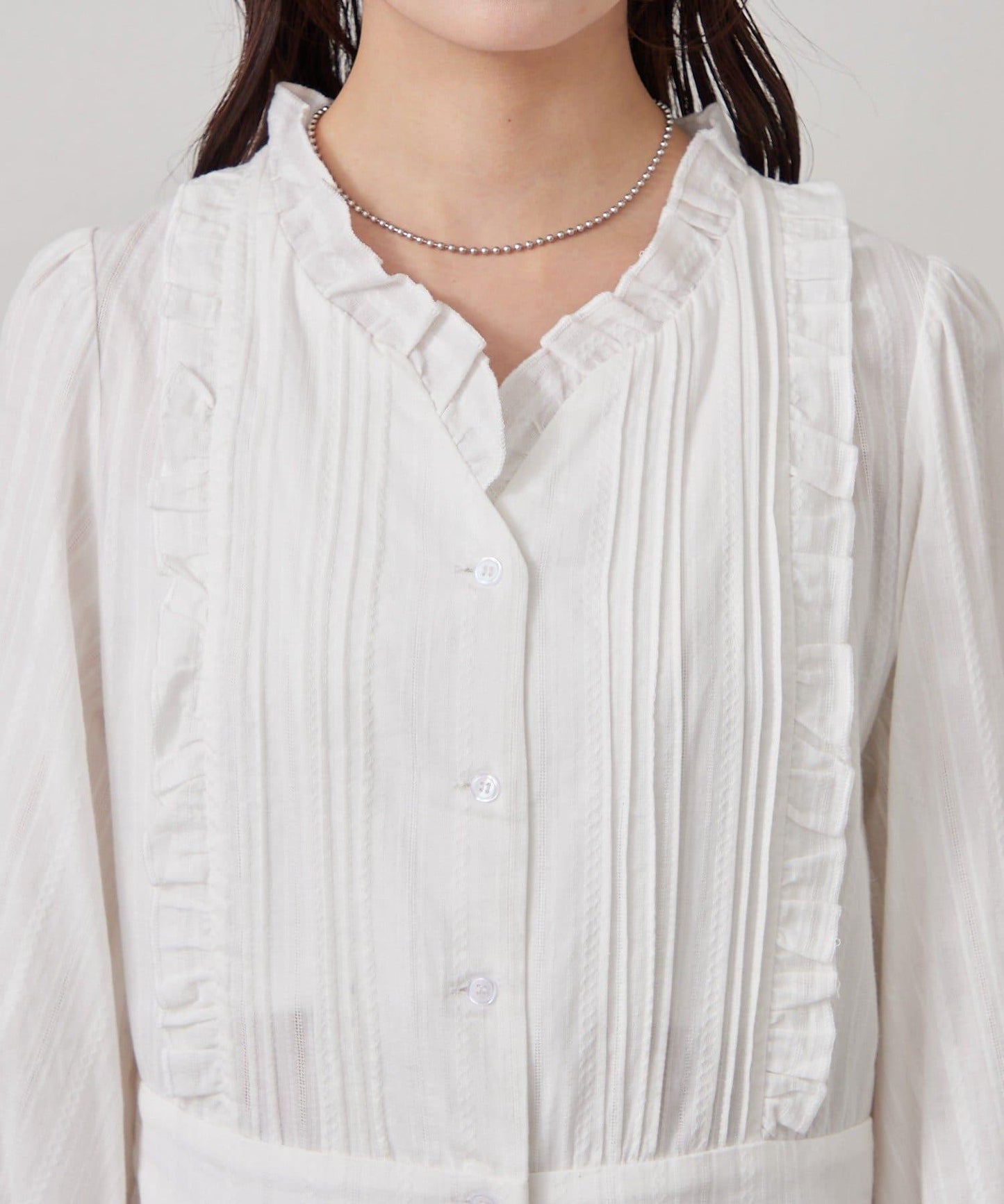 棉質荷葉邊連衣裙