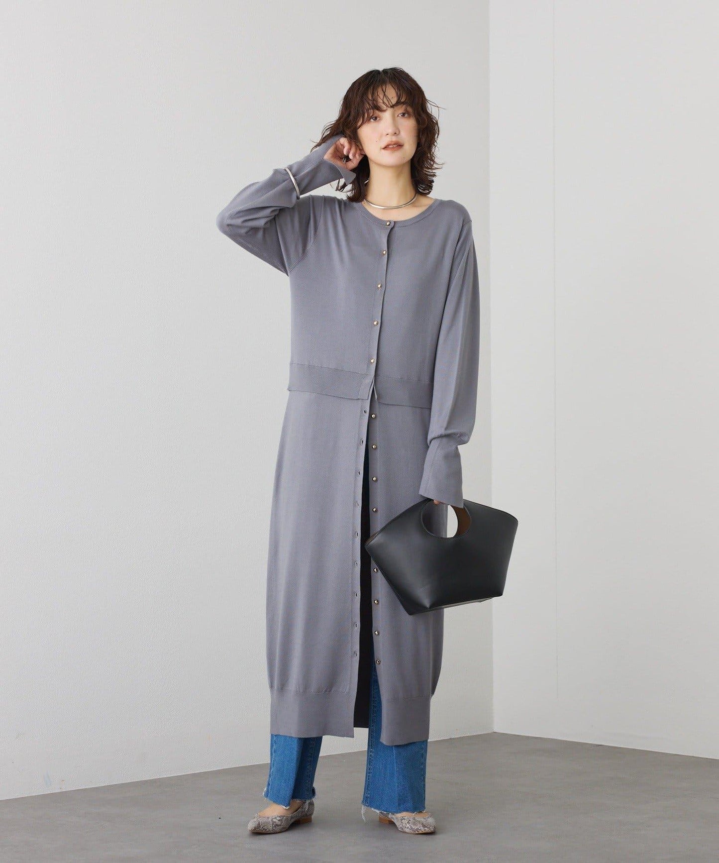 【可作外套穿著】層疊針織連衣裙