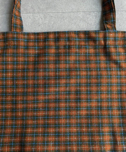 磨毛格紋托特包