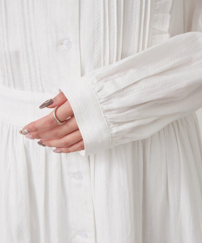 棉質荷葉邊連衣裙