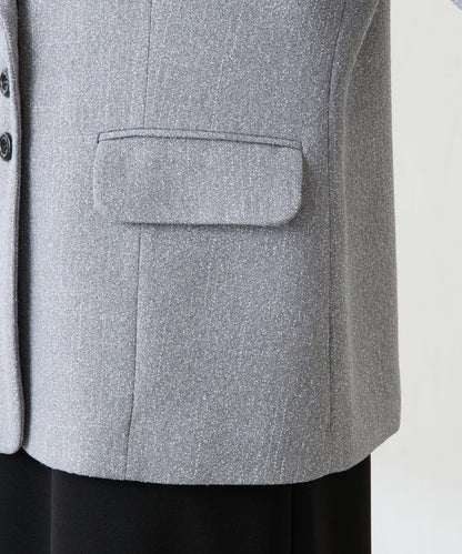 【帶內襯】粗花呢寬鬆夾克