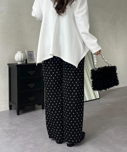 仿麂皮波點百褶褲