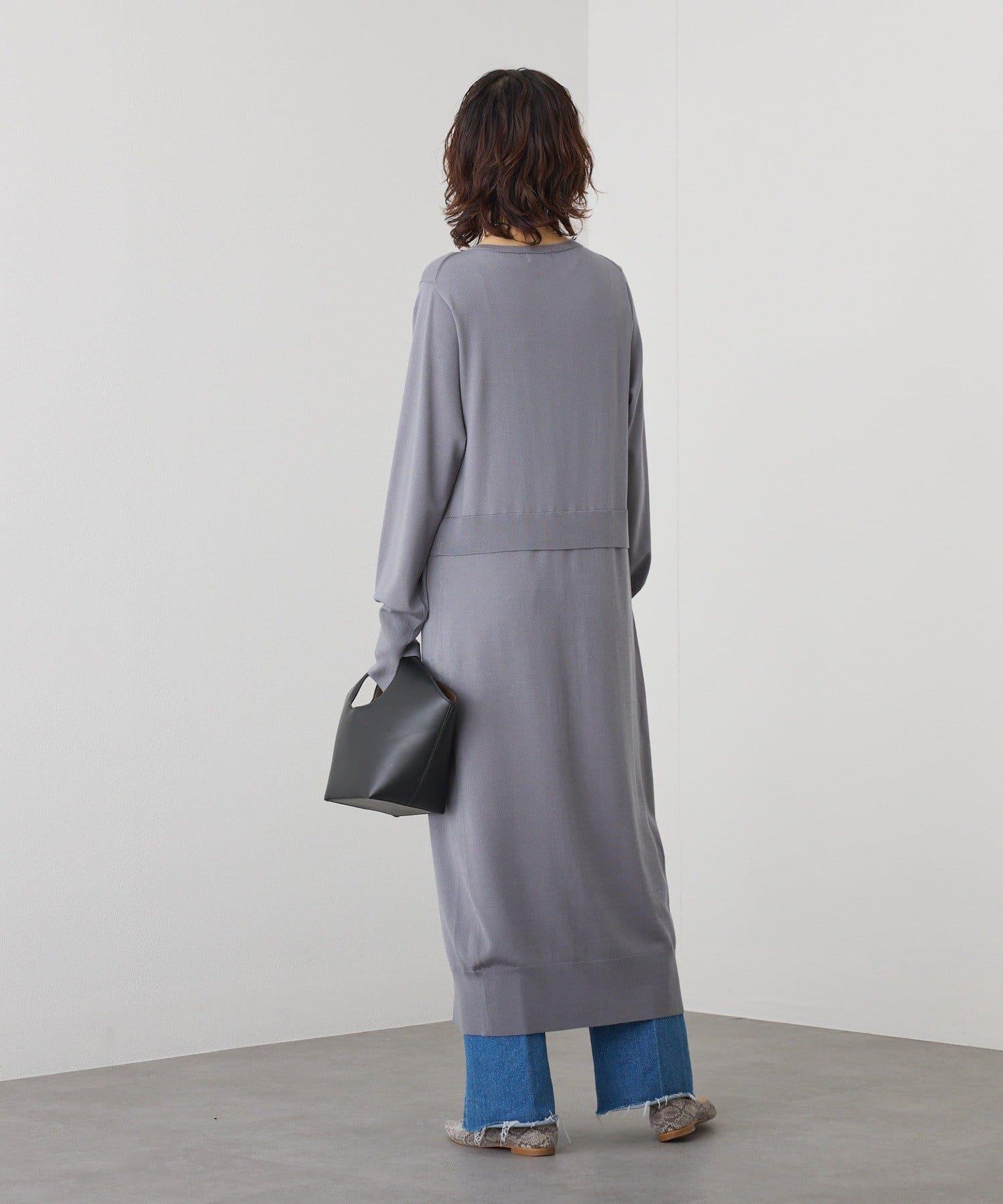 【可作外套穿著】層疊針織連衣裙