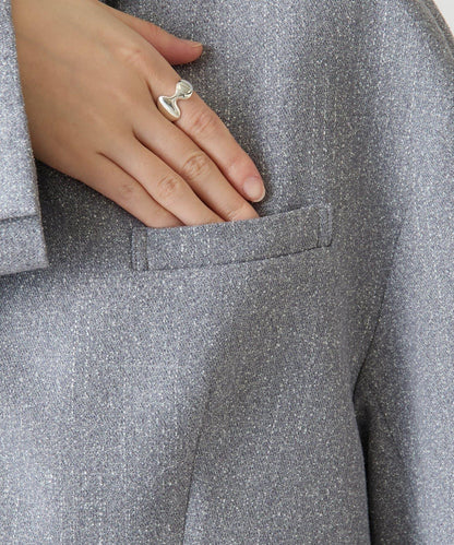 【帶內襯】粗花呢寬鬆夾克