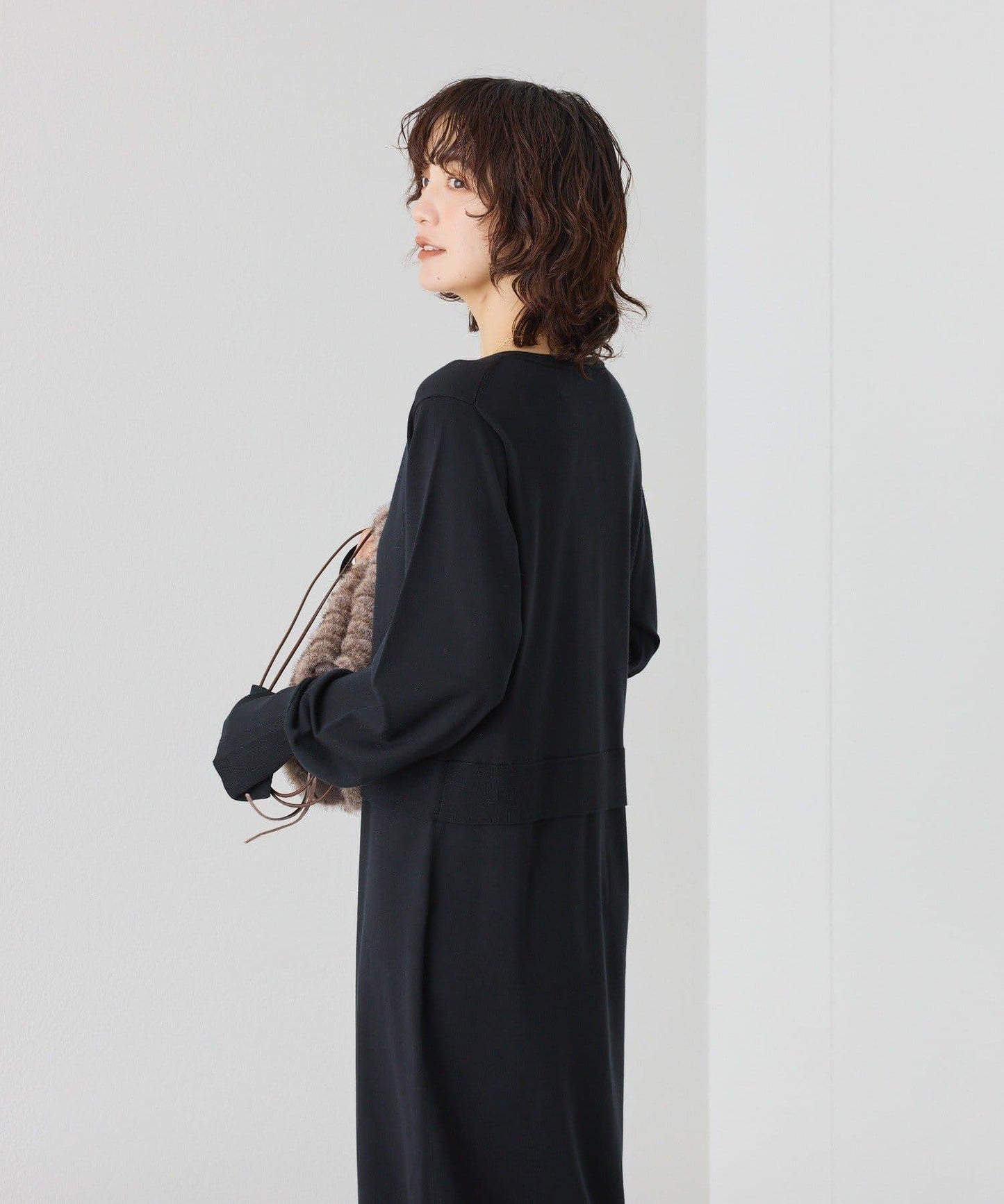 【可作外套穿著】層疊針織連衣裙