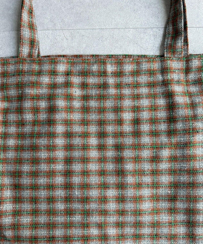 磨毛格紋托特包