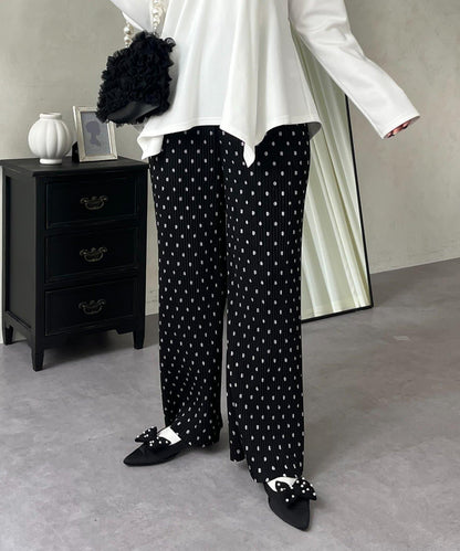 仿麂皮波點百褶褲