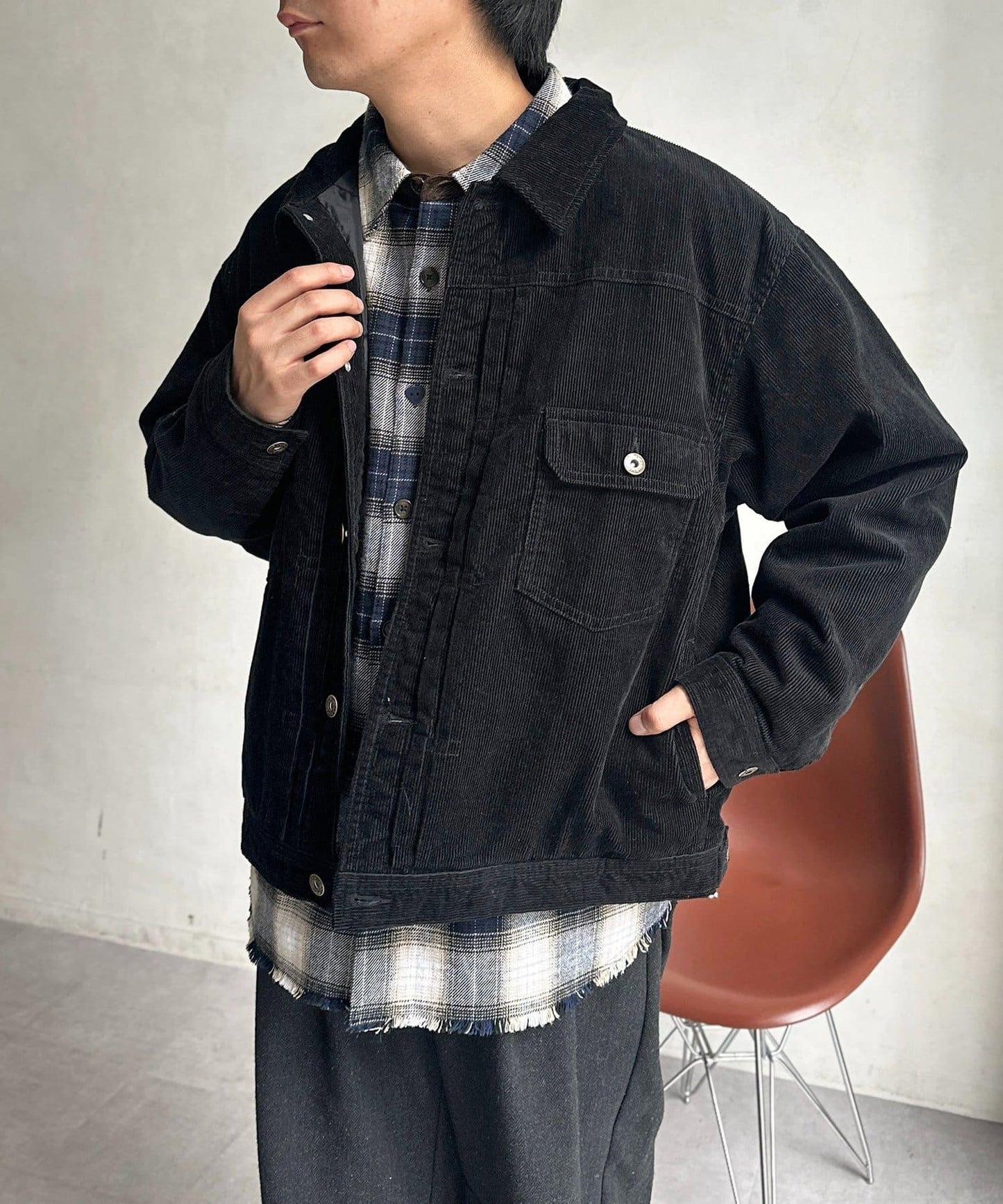 夾棉燈芯絨卡車司機夾克