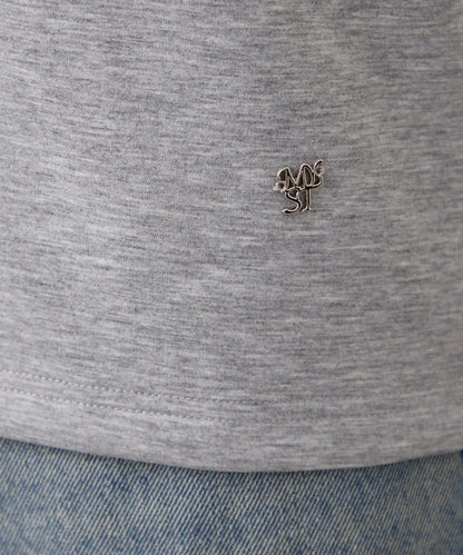 緞面拼接針織連帽衛衣