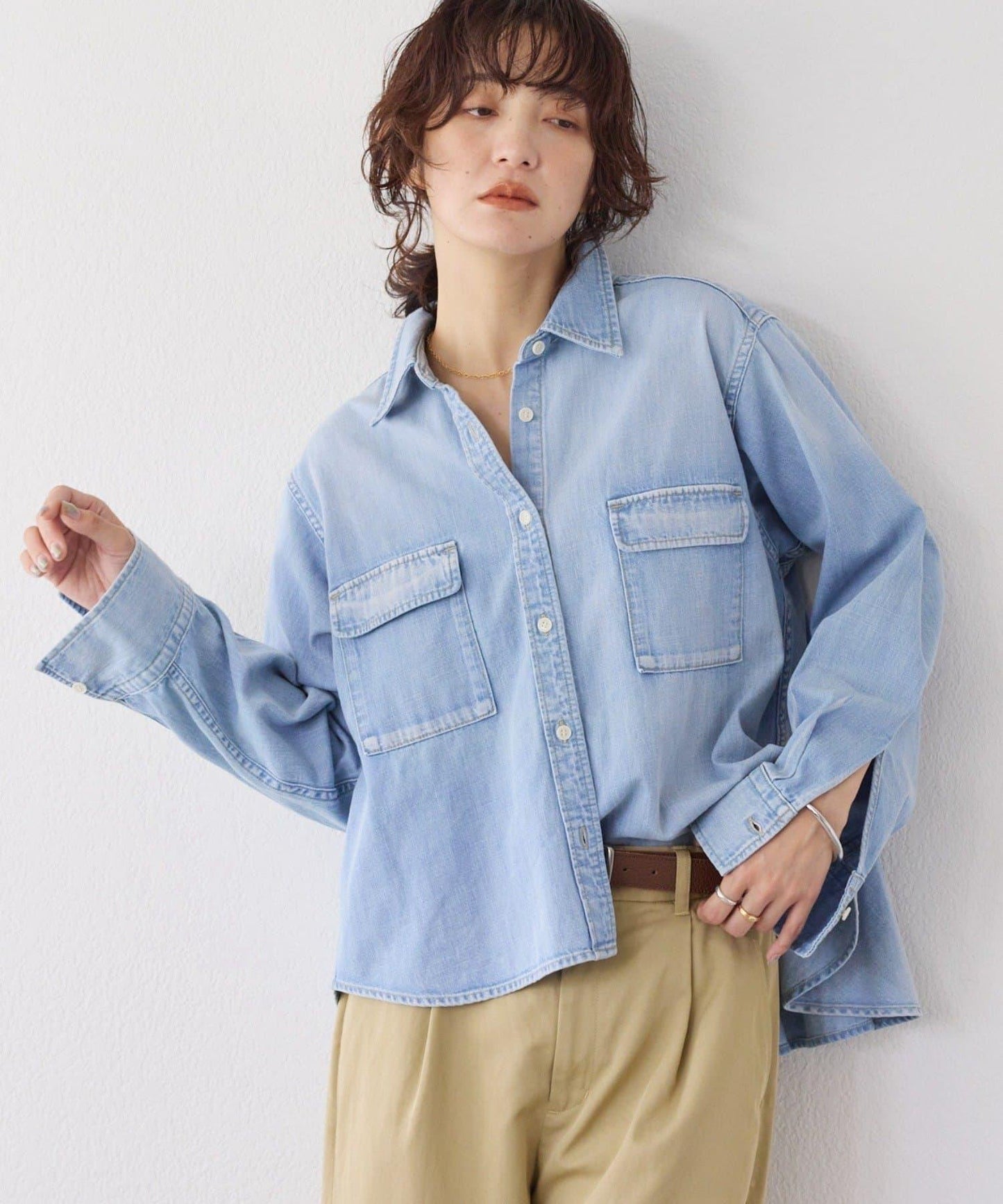 【RIMH】後襬荷葉邊短款襯衫/預計1月下旬發貨