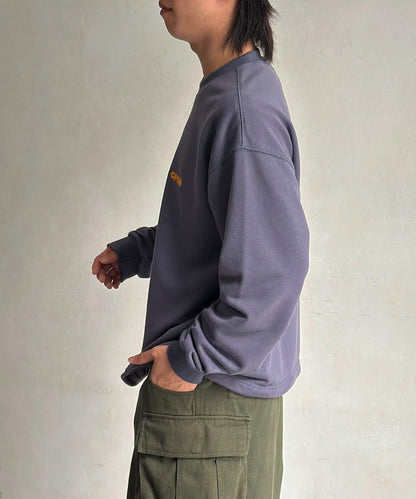 復古風格胸部刺繡泡泡袖衛衣