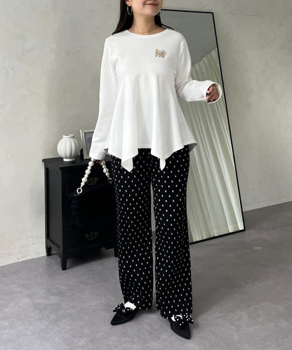 仿麂皮波點百褶褲