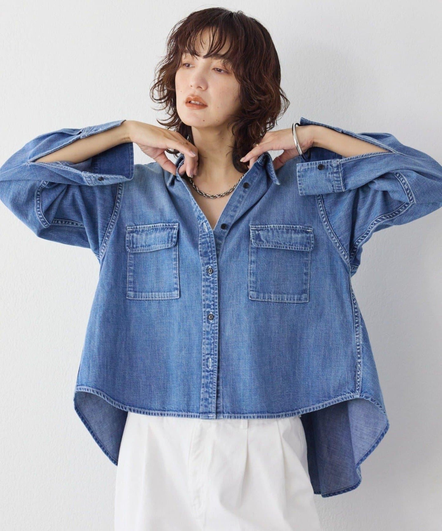 【RIMH】後襬荷葉邊短款襯衫/預計1月下旬發貨