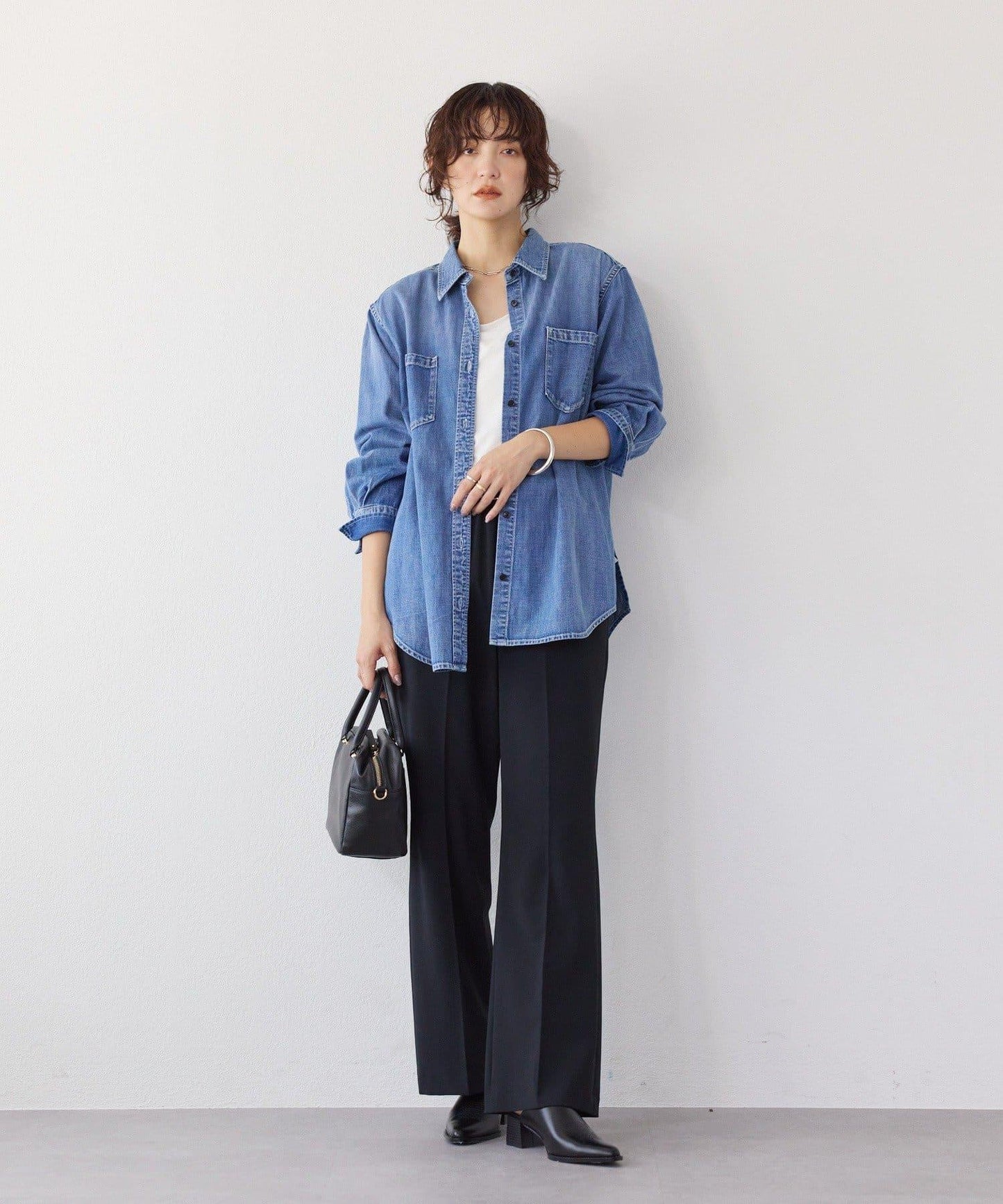 【RIMH】肩墊長款襯衫/預計1月下旬發貨