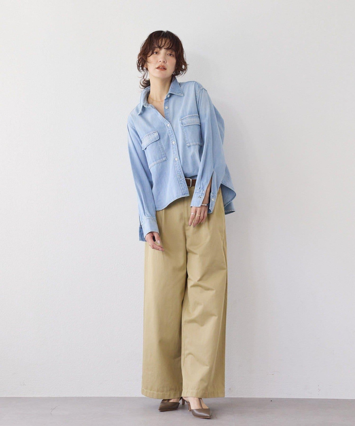 【RIMH】後襬荷葉邊短款襯衫/預計1月下旬發貨