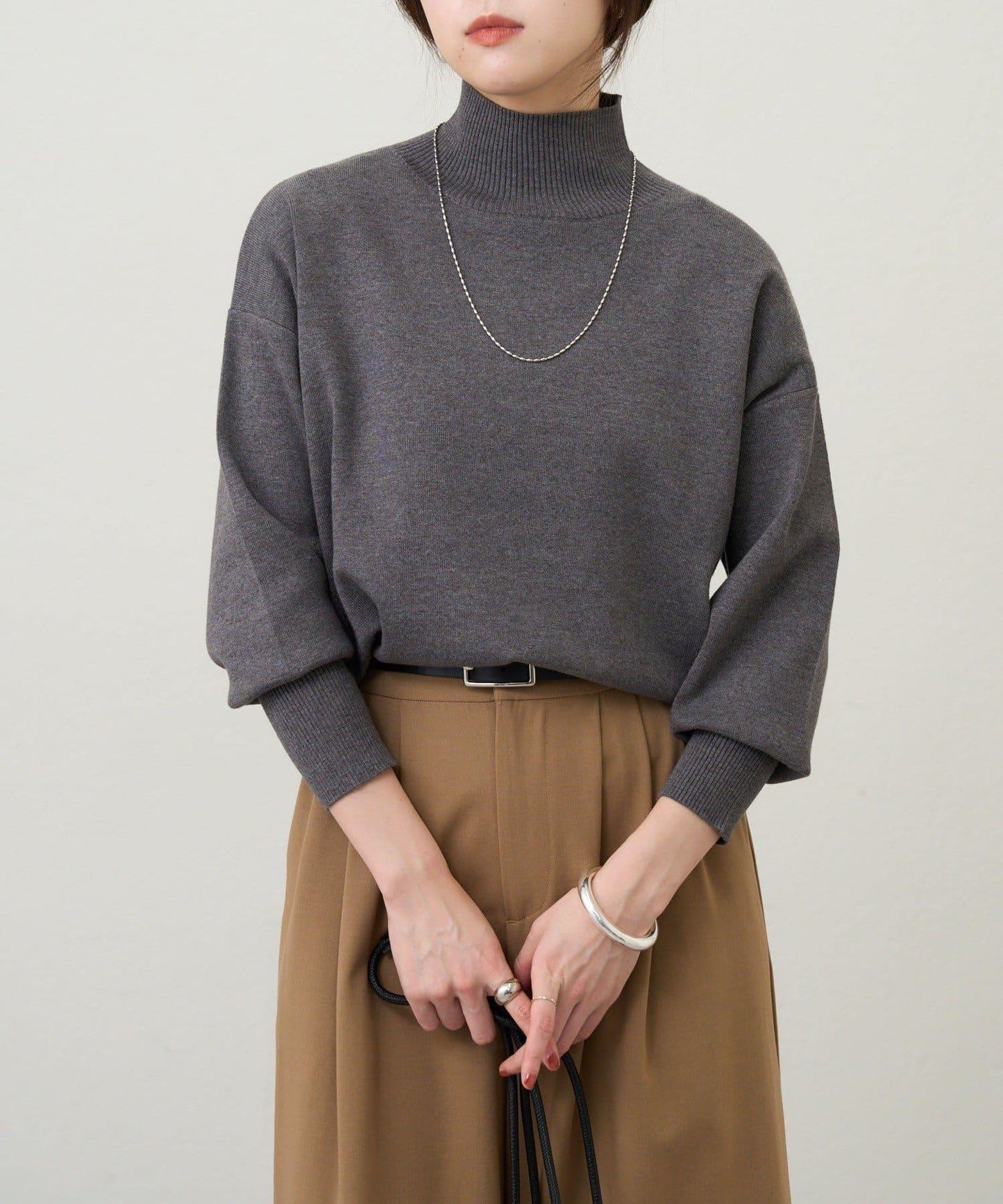 全針高領針織衫