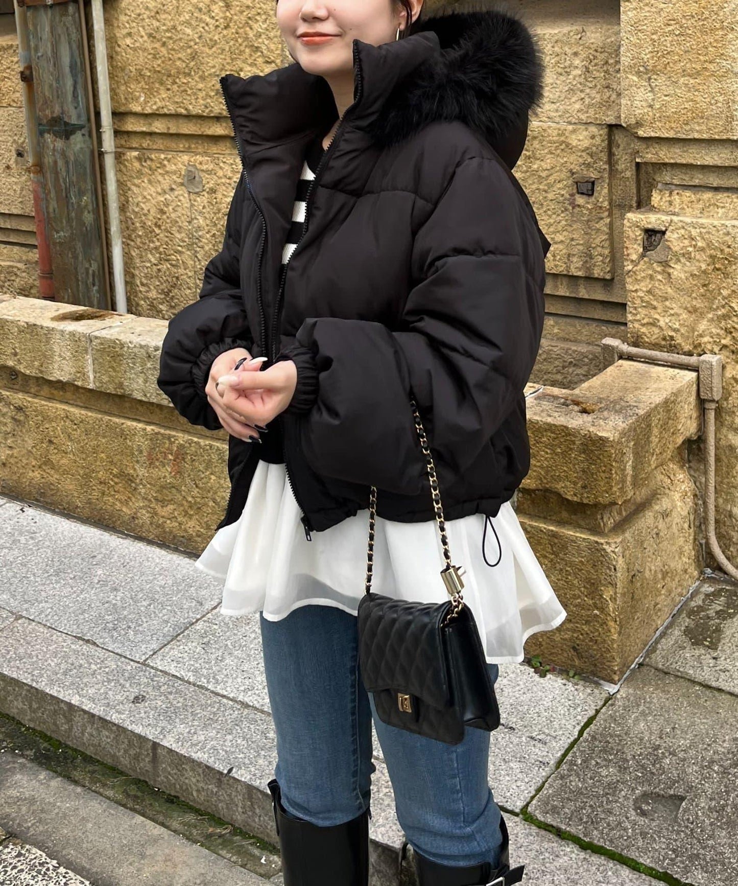 加厚仿毛皮中棉夾克