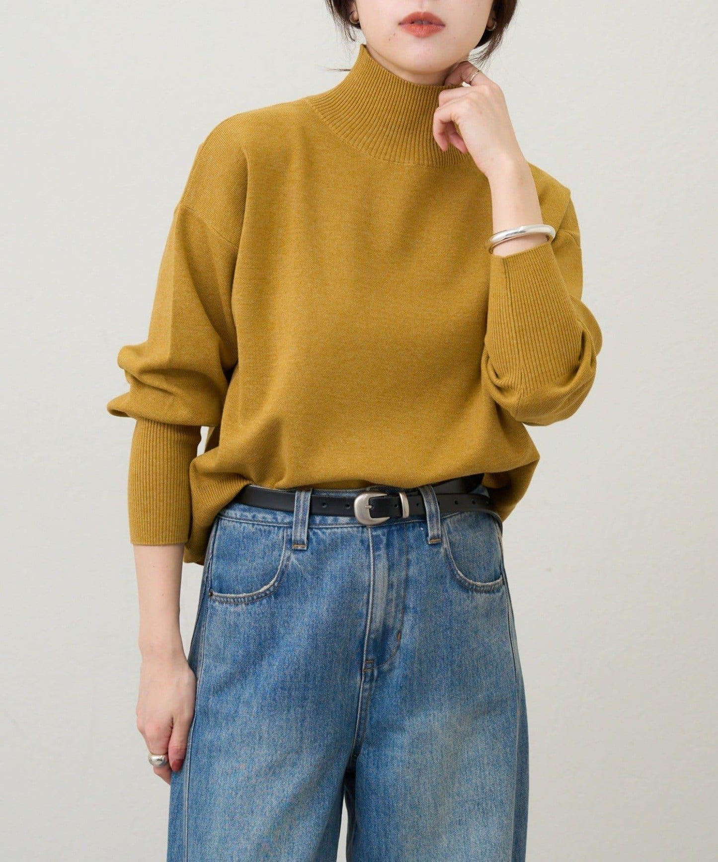 全針高領針織衫