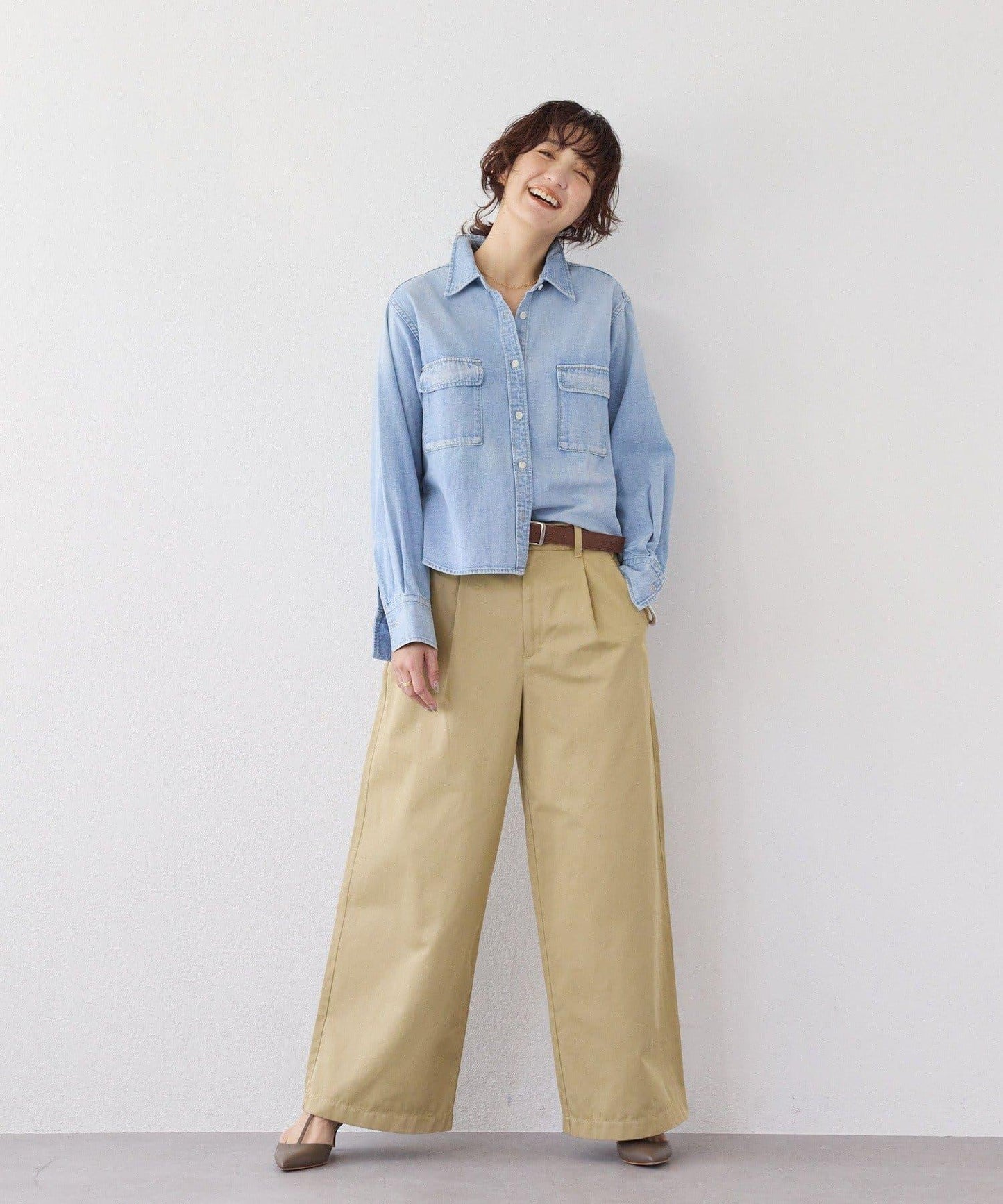 【RIMH】後襬荷葉邊短款襯衫/預計1月下旬發貨