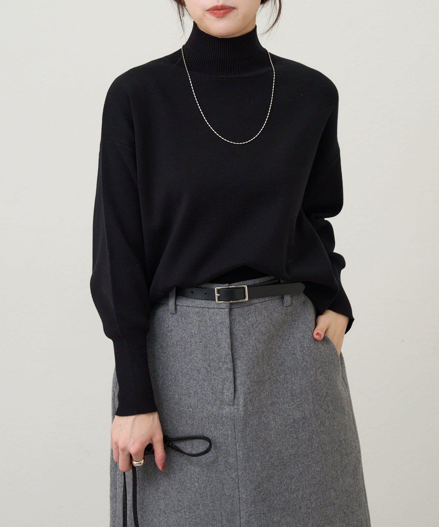 全針高領針織衫