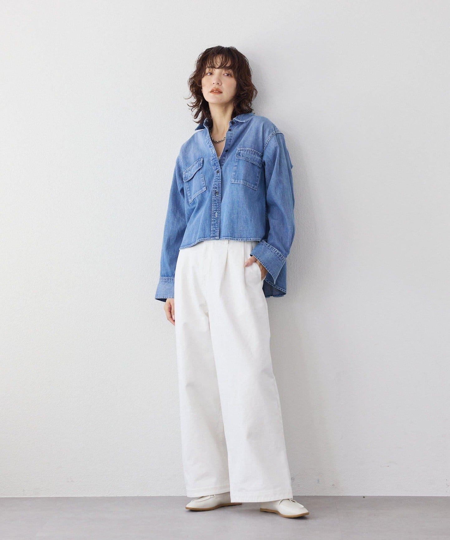 【RIMH】後襬荷葉邊短款襯衫/預計1月下旬發貨