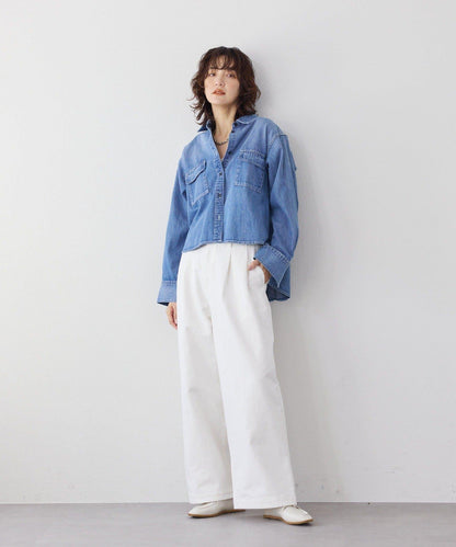 【RIMH】後襬荷葉邊短款襯衫/預計1月下旬發貨