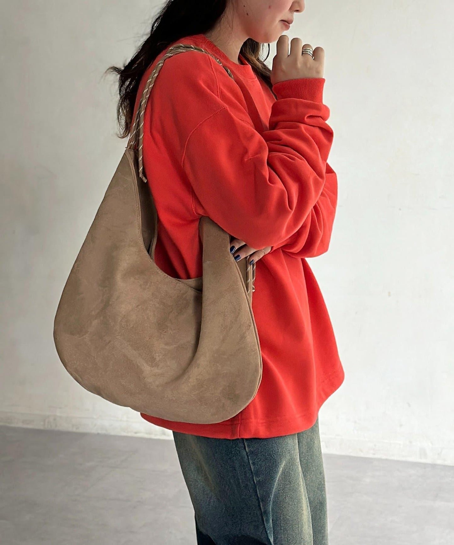 復古風格胸部刺繡泡泡袖衛衣