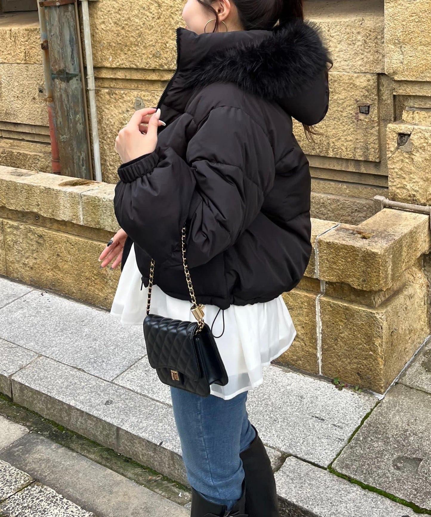 加厚仿毛皮中棉夾克