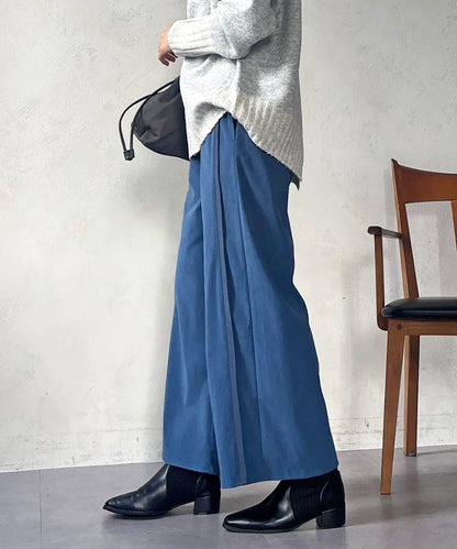 彈力磨毛羅紋拼接褲