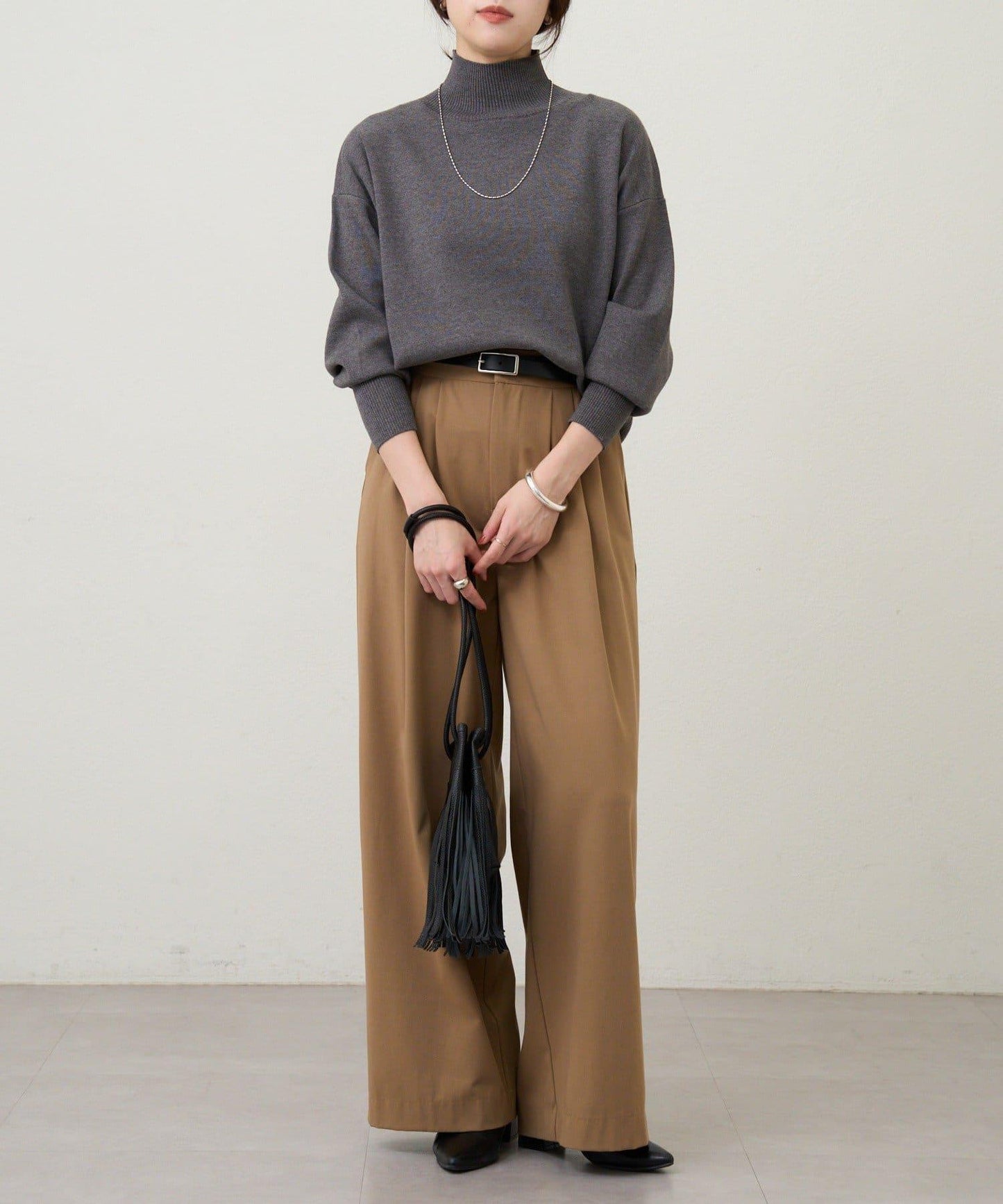 全針高領針織衫