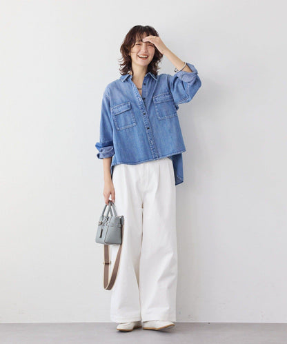 【RIMH】後襬荷葉邊短款襯衫/預計1月下旬發貨