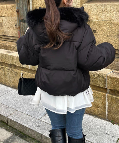 加厚仿毛皮中棉夾克